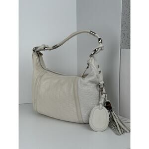 Gucci Guccissima Medium Techno Horsebit Hobo White Leather